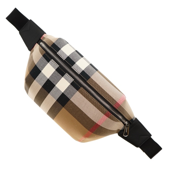 Burberry Check Belt Bag in Beige and Black - Picture 1 of 7